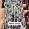 Natural 8x11mm faceted cylindrical fluorite beads for DIY handmade jewelry accessories - Faceted Cylinder Style / 7-10*11mm (Approx 27-29 Pcs/Pack) / Natural Fluorite