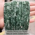 Natural green spot stone column loose beads 4x13mm - Natural Green Spot Stone Tube