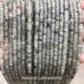 Natural white labradorite 2x4mm square disc spacer beads for DIY jewelry bracelets - Disc Shape / 2*4mm (Approx. 155 Pieces) / Natural Labradorite