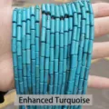 4x13mm turquoise color cylinder tube beads strands for DIY jewelry making and crafts - Enhanced Turquoise Tube