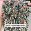 Natural Indian Agate irregular shaped polished loose beads for DIY jewelry making - Natural Indian Agate Irregular / 6-8mm (Approx 45-65 Pieces/Strand)