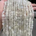 Natural irregular white moonstone beads for DIY jewelry making - Natural White Moonstone Irregular / 6-8mm (Approx 45-65 Pieces/Strand)