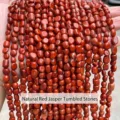Natural red jasper irregular shaped beads strands for DIY jewelry making and crafts - Natural Red Stone Irregular / 6-8mm (Approx 45-65 Pieces/Strand)