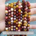 Natural yolk stone faceted diamond beads for handmade DIY jewelry making and crafts - Natural Mookaite Rhombus Beads