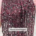 High-quality natural dark red irregular garnet gemstone bead strands for DIY jewelry crafting - Natural Garnet Irregular / 6-8mm (Approx 45-65 Pieces/Strand)