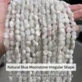 High quality natural blue moonstone irregular shape loose beads for DIY jewelry making - Natural Blue Moonstone Irregular / 6-8mm (Approx 45-65 Pieces/Strand)