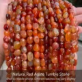 Natural red carnelian agate freeform stone beads for DIY jewelry making supplies - Natural Red Agate Irregular / 6-8mm (Approx 45-65 Pieces/Strand)