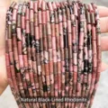 Natural 4x13mm pink Rhodonite cylindrical stone beads for DIY jewelry making crafts - Natural Rhodonite Tube