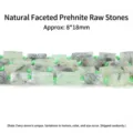 Natural green prehnite faceted cylindrical beads for DIY jewelry making 8x18mm strand - Faceted Raw Stone Style / 8*18mm (Approx 27-29 Pcs) / Natural Prehnite