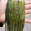 4x13mm natural green southern jade cylindrical tube beads for DIY jewelry making accessories - Southern Jade Tube Style (JDXYZ03)