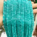 2x4mm Amazonite-colored chalcedony flat round spacer beads for DIY jewelry - Disc Shape / 155 Pieces/Strand / Optimized Amazonite Color Chalcedony