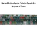 Natural Indian moss agate 4x2mm flat disc beads for DIY handmade jewelry crafts - Disc Shape / 155 Pieces/Strand / Natural Indian Agate