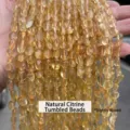 High quality natural irregular citrine crystal beads for DIY jewelry making accessories - Natural Yellow Citrine Tumbled / 6-8mm (Approx 45-65 Pieces/Strand)