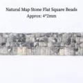 Natural Map Stone 4x2mm right-angle disc spacer beads featuring unique grey marbled patterns - Disc Shape / 155 Pieces/Strand / Natural Map Stone