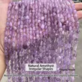 Natural irregular amethyst crystal beads strands for DIY jewelry making and crafts - Natural Purple Jade Irregular / 6-8mm (Approx 45-65 Pieces/Strand)