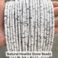 2x4mm natural white turquoise howlite flat round spacer beads for jewelry DIY - Disc Shape / 155 Pieces/Strand / Natural White Turquoise