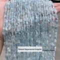 Natural pale blue aquamarine freeform crystal chip beads for DIY jewelry making - Natural Aquamarine Irregular Shape / 6-8mm (Approx 45-65 Pieces/Strand)