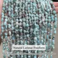Natural irregular blue Larimar crystal stone beads for DIY handmade jewelry crafting - Natural Larimar Irregular / 6-8mm (45-65 Pieces/Strand)