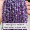 High-quality 7A Uruguay purple amethyst raw stone irregular beads for DIY jewelry making - 7A Uruguay Amethyst Irregular / 8-10mm (Approx 35-45 Pieces/Strand)