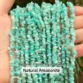 Filo di perline in scaglie di amazzonite naturale da 3-5 mm per creazione di gioielli - Circa 5-8mm / Perline a Schegge di Amazonite Naturale