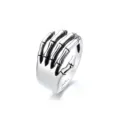 Anello aperto gotico in argento tailandese artiglio di scheletro - Anello di Palma / Aperto Regolabile / Argento Antico