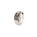 Anello regolabile in argento tailandese vintage a forma di mano di scheletro e teschio - Stile Palmo dello Scheletro / Aperto Regolabile / Argento Antico