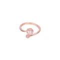 Bague ajustable fleur de cerisier en or rose avec zircons étincelants pour femme - Ouvert Réglable / Fleur de Cerisier Zircon Blanc (Plaqué Or Rose)