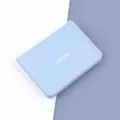 Cartera corta minimalista azul claro y tarjetero de cuero delgado para hombre y mujer - Azul claro