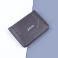 Cartera fina de cuero marrón oscuro para hombre con elegantes costuras blancas en bifold - Marrón Oscuro