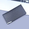 Portafoglio lungo in fibra di carbonio ultra sottile da uomo con finitura testurizzata - Lungo Con Metallo (862)