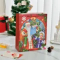 Large red Christmas gift bag featuring cartoon Santa Claus with sturdy rope handles - Christmas Crayon Shin-chan / Medium (18x8.5x24cm)