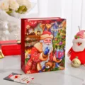 Grande borsa regalo di Natale con cartone animato Babbo Natale e biglietto di auguri - Re delle Nevi / Medium (18x8.5x24cm) / Rosso