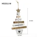 Adorno colgante de madera para árbol de Navidad con texto Merry Christmas y tallas - Forma de Árbol de Navidad (HO2511-W) / Dorado