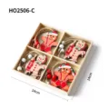 Set of 4 festive wooden gingerbread man Christmas tree ornaments in 14x14cm gift box - Gingerbread Man Style C(HO2506-C) / Four-Piece Set