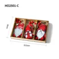 Weihnachts-Wichtel-Ornamente aus Holz in einer dekorativen Box - Wichtel Anhänger C (HO2501-C) / 3er Set