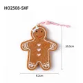 Cute Christmas gingerbread man felt hanging ornament with dimensions 10.5cm by 8.2cm - 10.5x8.2cm / Gingerbread Man with White Bow on Head