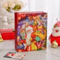 Sacchetto regalo di Natale festivo con illustrazione di Babbo Natale - Christmas Gift / Medium (18x8.5x24cm) / Rosso