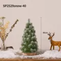 Decorative 40cm small snow-dusted PE Christmas tree on wooden base for desk ornament - Mini Snow-Flocked Style (Approx. 40CM)