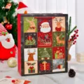 Decorative festive Christmas gift bag featuring cartoon Santa and reindeer glitter art - Christmas Jigsaw (2) / Medium (18*8.5*24cm)