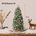 Premium 50cm snow-dusted artificial Christmas tree made of PE for tabletop decor - Large Snow-Flocked Style (Approx. 50CM)