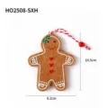 Cute felt gingerbread man Christmas tree ornament, size 10.5cm x 8.2cm, for holiday decor - 10.5x8.2cm / Gingerbread Man with Green Bow on Head