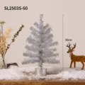50cm silver rotating musical Christmas tree with metallic finish for festive holiday decor - Electric Rotating Music Base with Light / Silver