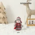 Poupée bonhomme de neige tricotée rouge et gris de Noël, dimensions 15x20cm incluses - Mini bonhomme de neige (style chapeau Lei Feng)
