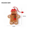 Cute felt gingerbread man Christmas tree ornament decoration with red hat and scarf - Gingerbread Man with Scarf and Hat