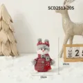 Poupée bonhomme de neige de Noël tricotée rouge et grise de 20 cm pour la décoration - Mini bonhomme de neige (style chapeau à deux boules)