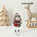 Poupée bonhomme de neige de Noël en pull tricoté rouge hauteur de 30 cm - Bonhomme de neige oscillant à ressort (style chapeau Lei Feng)