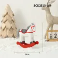 Cheval à bascule de Noël en peluche blanche avec base rouge, 25 cm de large et 22 cm de haut. - 25X22CM / Cheval à Bascule (Blanc & Rouge)