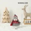 Poupée bonhomme de neige de Noël en peluche avec bonnet et pull en tricot rouge - Bonhomme de Neige Sac de Sable (Chapka)