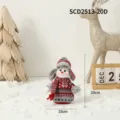 Mini poupée bonhomme de neige de Noël en peluche avec bonnet et écharpe tricotés - Mini bonhomme de neige (style chapeau Lei Feng)