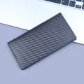 Portafoglio lungo e sottile da uomo con design elegante in fibra di carbonio nero - Lungo Senza Metallo (861)